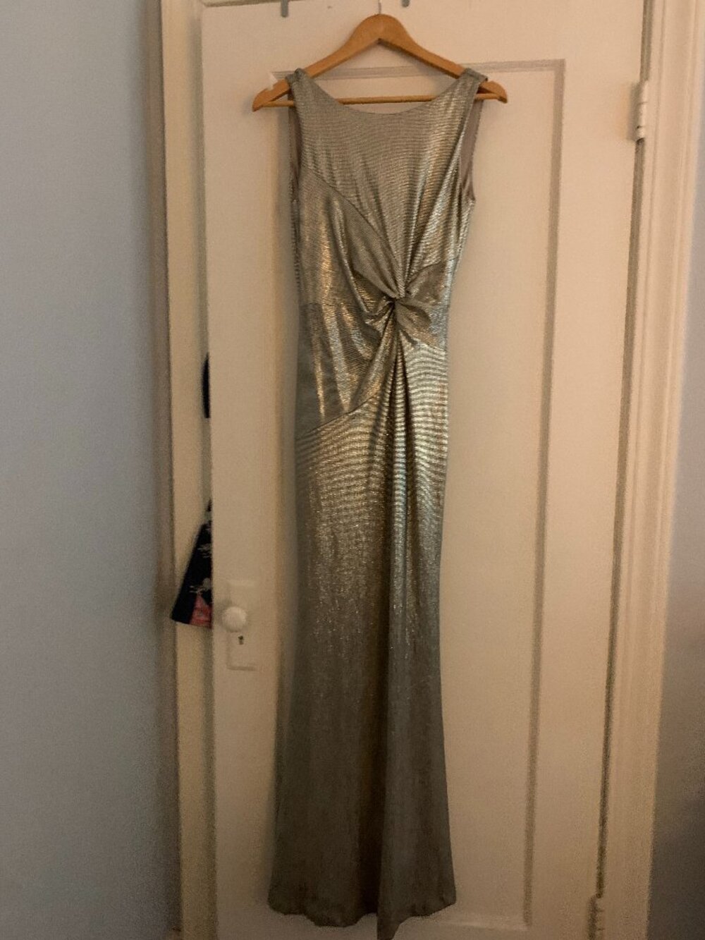 Calvin Klein Women's Silver Gown Black Tie Weddings